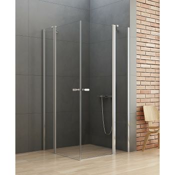 Душевой уголок New Trendy New Soleo Chrome 120х120 K-0414 профиль Хром стекло прозрачное — фото 2, Квадратные душевые уголки