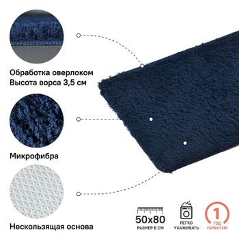 Коврик для ванной комнаты Iddis Decor 50х80 D17M580i12 Темно-синий — фото 5, Коврики для ванной комнаты