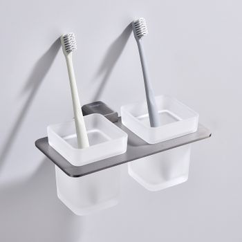 Стакан для зубных щеток Raglo R301.08.09 двойной Графит — фото 5, Стаканы для зубных щеток