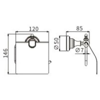 Держатель туалетной бумаги CeramaLux Elegance 95807 с крышкой Черный матовый — фото 2, Держатели туалетной бумаги