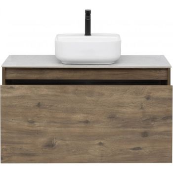 Тумба под раковину Aquanet Nova Lite 100 249520 подвесная Дуб рустикальный — фото 5, Тумбы под раковину