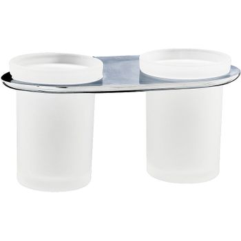 Стакан для зубных щеток WasserKRAFT Kammel K-8328D двойной Хром — фото 1, Стаканы для зубных щеток