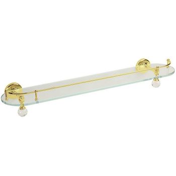 Стеклянная полка Migliore Amerida 16601 Золото с кристаллами Swarovski — фото 1, Полки для ванной и душа