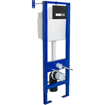 Инсталляция Berges Atom 410 040342 для унитаза с Черной Хром глянец клавишей смыва — фото 1, Инсталляции для унитазов