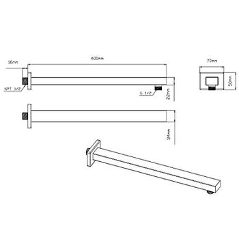 Душевая система Vincea VSFW-422T1GM с термостатом Вороненая сталь — фото 11, Встраиваемые душевые комплекты