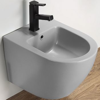 Биде CeramaLux В2342BDMH подвесное Светло-серое матовое — фото 1, Биде подвесные