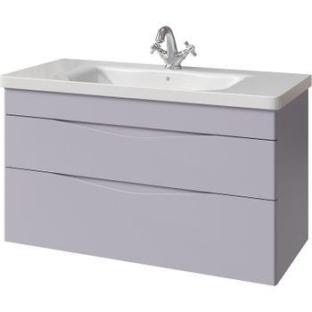 Тумба под раковину Caprigo Lento 100 36214-SF028 подвесная Серая матовая — фото 1, Тумбы под раковину