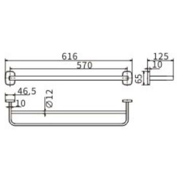 Полотенцедержатель CeramaLux Cube 12609 двойной Хром — фото 2, Полотенцедержатели