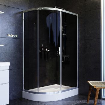 Душевой уголок AM.PM Like Solo Slide 120х80 W83G-302U120CG профиль Хром глянцевый стекло тонированное — фото 1, Асимметричные душевые уголки