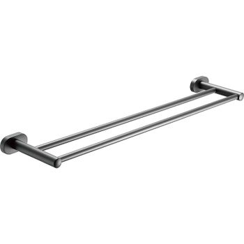 Полотенцедержатель Belz B905 B90509 двойной Вороненая сталь — фото 1, Полотенцедержатели