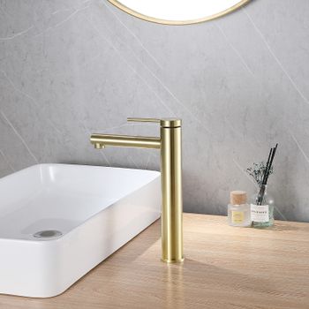 Смеситель для раковины Abber Emotion AF8811G Золото матовое — фото 2, Смесители для раковины