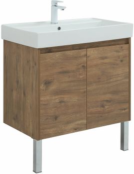 Тумба под раковину Aquanet Nova Lite 75 298852 подвесная Дуб рустикальный — фото 8, Тумбы под раковину