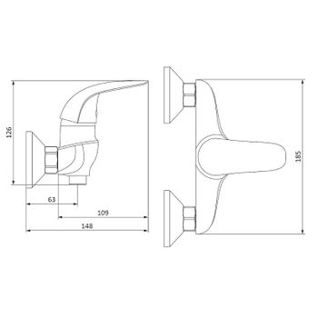 Смеситель для душа Damixa Eclipse 312000001 Хром — фото 4, Смеситель для душа