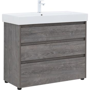 Тумба под раковину Aquanet Nova Lite 100 302479 Дуб рошелье — фото 1, Тумбы под раковину