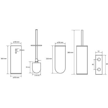 Ершик для унитаза Bemeta Sablo 160313060 Золото матовое — фото 2, Ершики для унитаза