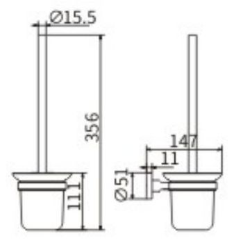 Ершик для унитаза CeramaLux Quadro 61913 Хром — фото 2, Ершики для унитаза