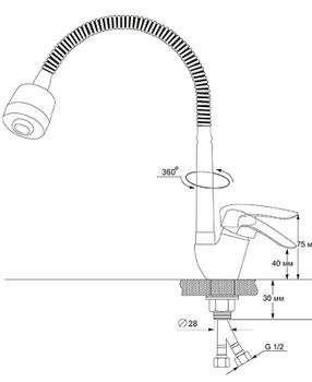 Смеситель для кухни Viko V-3074 Хром — фото 10, Смесители для кухни