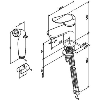 Смеситель для раковины AM.PM Sunny F85C03000 с гигиеническим душем Хром — фото 13, Смесители для раковины