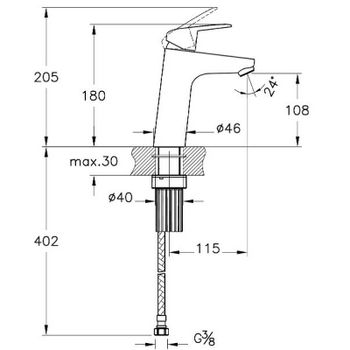 Смеситель для раковины Vitra Flow Round A42925EXP Хром — фото 2, Смесители для раковины
