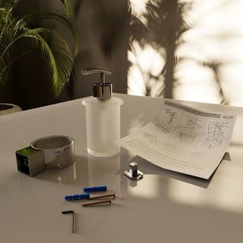 Дозатор для жидкого мыла Altasan Лотос ЛТ80Х Хром — фото 3, Дозаторы