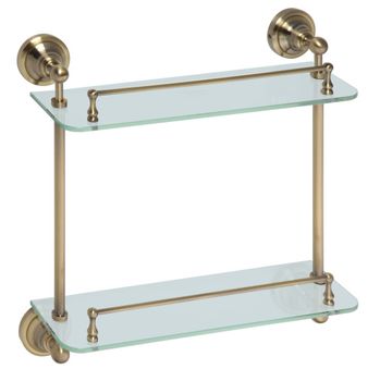 Полочка стеклянная Bemeta Retro bronze 144102127 Бронза — фото 1, Полки для ванной и душа