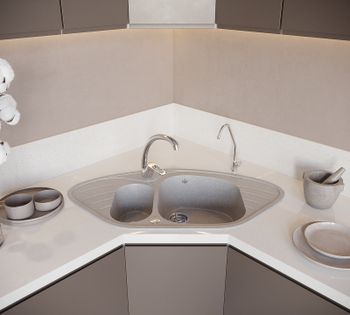 Кухонная мойка Domaci Бьелла DMC-14 DMC-14-310 Серая — фото 3, Кухонные мойки