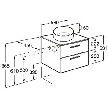 Тумба под раковину Roca Victoria 60 A857468517 подвесная Орех — фото 9, Тумбы под раковину