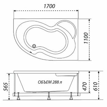 Акриловая ванна Triton Мари 170х110 L Щ0000046123 без гидромассажа — фото 7, Акриловые ванны