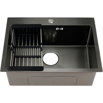 Кухонная мойка Fabia 60х50 60503G Графит — фото 1, Кухонные мойки
