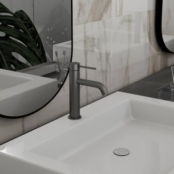 Смеситель для раковины Vincea City VBF-2C1GM Вороненая сталь — фото 2, Смесители для раковины