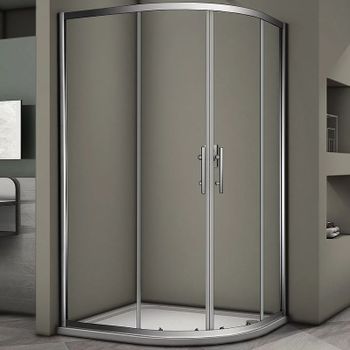 Душевой уголок Veconi Rovigo RV-08 120х80 L RV08-12080A-01-19C3 профиль Хром стекло прозрачное — фото 1, Асимметричные душевые уголки