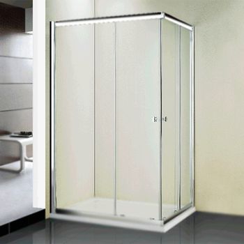 Душевой уголок WeltWasser WW200 QS22 100x80 10000001229 профиль Хром стекло прозрачное — фото 1, Прямоугольные душевые уголки