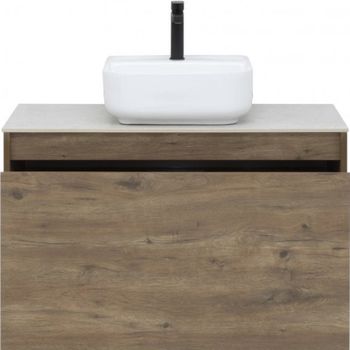 Тумба под раковину Aquanet Nova Lite 90 249517 подвесная Дуб рустикальный — фото 4, Тумбы под раковину