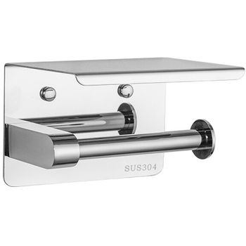 Держатель туалетной бумаги Frap F502 с полкой Хром — фото 1, Держатели туалетной бумаги