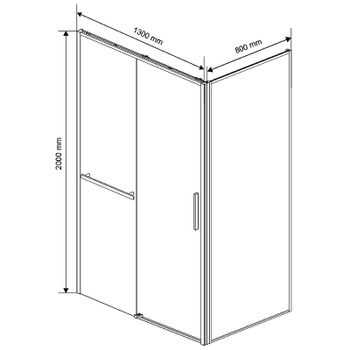 Душевой уголок Vincea Slim Soft 130x80 VSR-1SS8013CLGM профиль Вороненая сталь стекло прозрачное — фото 5, Прямоугольные душевые уголки