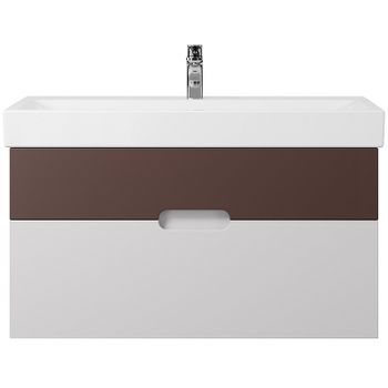 Тумба под раковину Creto Malibu 100 7-1079CS подвесная Chocolate Soft — фото 1, Тумбы под раковину