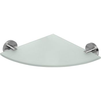 Стеклянная полка Bemeta Neo 104102015 угловая Нержавеющая сталь — фото 1, Полки для ванной и душа