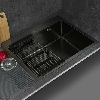 Кухонная мойка Fabia 60х50 60503G Графит — фото 6, Кухонные мойки