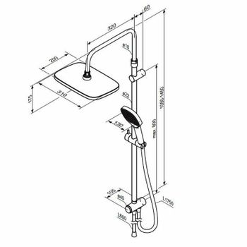 Душевая система Damixa Merkur 940000000 Хром — фото 7, Душевые стойки