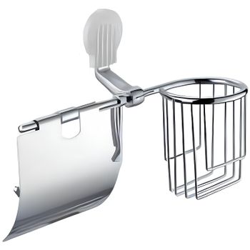 Держатель туалетной бумаги и освежителя воздуха Frap F33 F3303-1 с крышкой Хром — фото 1, Держатели туалетной бумаги