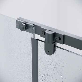 Душевая дверь Grossman Pragma 100 100.K33.03.100.21.02 профиль Черный матовый стекло шиншилла — фото 8, Распашные душевые двери