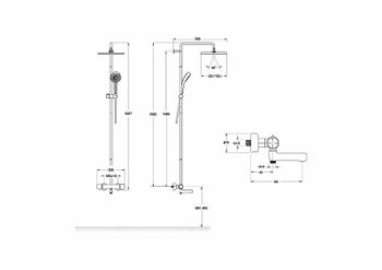 Душевая система Jacob Delafon Atom E26238-CP с термостатом Хром — фото 7, Душевые стойки