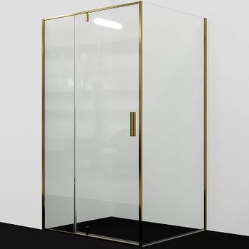 Душевой уголок WasserKRAFT Aisch 100x90 55P22 профиль Матовое золото стекло прозрачное — фото 1, Прямоугольные душевые уголки