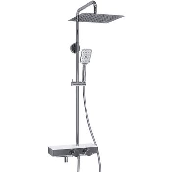 Душевая система WasserKRAFT A113.118.126.CH Thermo с термостатом Хром Белая — фото 5, Душевые стойки