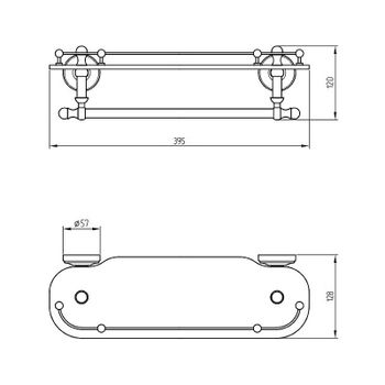 Стеклянная полка Migliore Mirella 17248 Хром — фото 4, Полки для ванной и душа