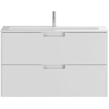 Тумба с раковиной Creto Bravo 100 22-BrW100 подвесная Белая глянцевая — фото 1, Тумбы с раковиной