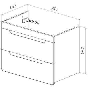 Тумба под раковину Lemark Olivia 80 LM08OL80T подвесная Белый глянец Дуб Кантри — фото 10, Тумбы под раковину