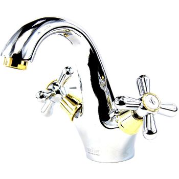 Смеситель для раковины Webert Armony AM700102017 Хром Золото — фото 1, Смесители для раковины