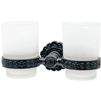 Стакан для зубных щеток Milacio Villena MC.904.BBR двойной Черная бронза — фото 1, Стаканы для зубных щеток