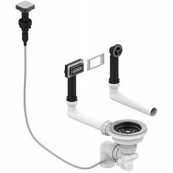 Выпуск для кухонной мойки Alveus 1144852 Антрацит — фото 1, Сливы-переливы